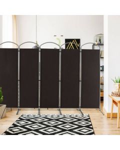 6 Panel Freestanding Fabric Room Divider for Home and Office