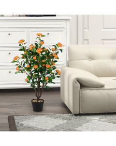 Fake Camellia Plant with 37 Flowers for Indoor and Outdoor