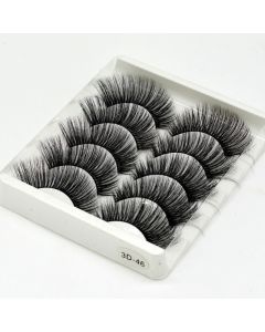 5 Pair Mink False Eyelashes Wispy Cross Long Thick Soft Fake Eye Lashes - 3D-46