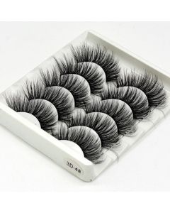 5 Pair Mink False Eyelashes Wispy Cross Long Thick Soft Fake Eye Lashes - 3D-48