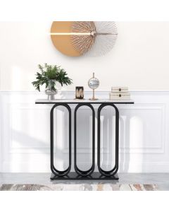 100 CM Faux Marble Entryway Table with Adjustable Foot Pads