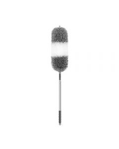 Extendable Feather Duster Long Duster Magic Cobweb Duster Brush - Grey+White