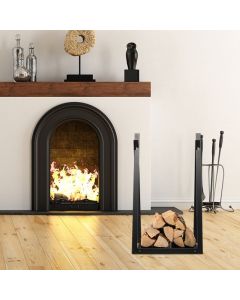 Firewood Log Rack with Solid Bottom Panel
