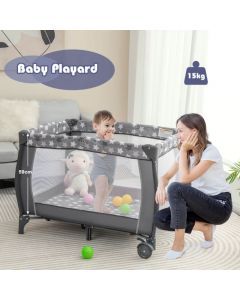 4 in 1 Foldable Baby Bassinet Playard with Changing Table