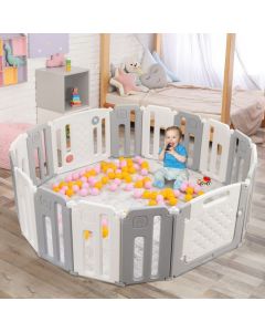Foldable Baby Playpen with Drawing Board for Indoor Outdoor