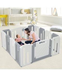 Foldable Baby Playpen Playyard with Whiteboard and Rotatable Ball