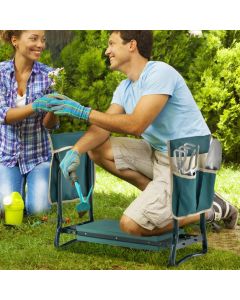 2-in-1 Foldable Garden Kneeler and Seat with Tool Pouches