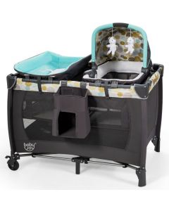 5-in-1 Folding Baby Playard with Removable Bassinet and Changing Table