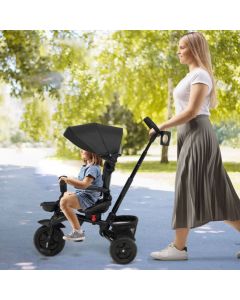 Folding Baby Tricycle with 360° Swivel Seat and Adjustable Canopy