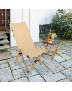 Folding Beach Chair with 2-Level Adjustable Backrest and Carrying Bag