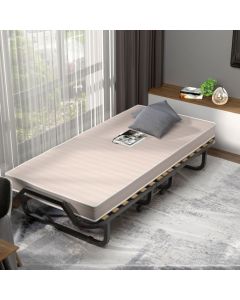 Folding Bed with 10 cm Memory Foam Mattress and Wheels