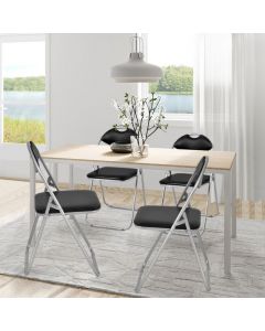 Costway Set of 6 Folding Chair with Padded Seat and Stable U-shaped Frame for Office/Party/Conference/Dining Room