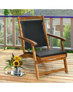 Folding Deck Reclining Chair with Retractable Footrest