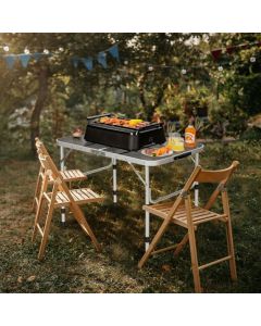 Adjustable Folding Grill Camping Table with Carrying Handle