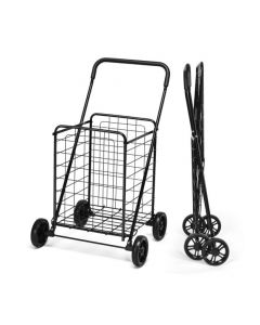Heavy Duty Folding Shopping Cart with 83L Metal Basket
