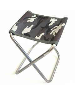 Outdoor Mini Portable Folding Camping Stool Fishing Chair - Grey Camouflage