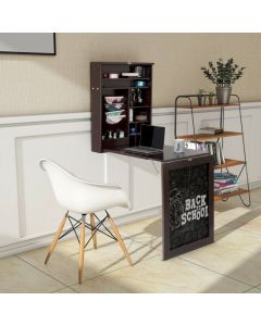 Multi-Function Folding Wall-Mounted Drop-Leaf Table with Chalkboard
