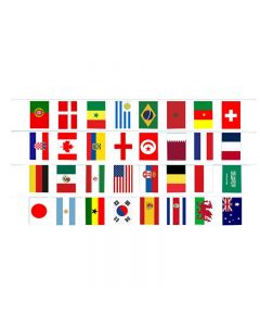 10m Length 32 Teams Flag 2022 Qatar World Cup Football Banner Bunting Bar Decoration - 14X21cm