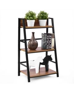 Freestanding 3 Tier Bookshelf with Metal Frame for Living Room