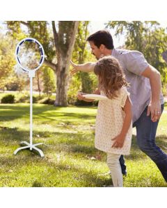 Kids Portable Metal Stand and Net for Flying Discs with Storage Bag