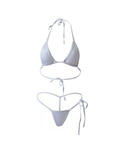 G String Mini Bikini Sets Swimsuit Micro Bra Bikinis Lingerie - White