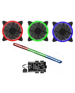 GameMax RGB Kit - 3x 12cm Single Colour LED Velocity Fans