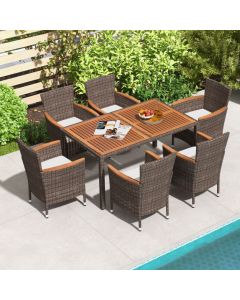 7 Pieces Garden Rattan Furniture Set