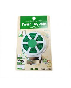 30m Green Twist Tie Plastic Coated Garden Wire with Cutter
