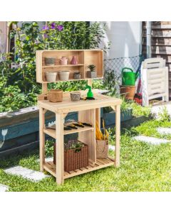 Garden Work Bench with Bottom Shelves and Top Compartments