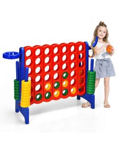3-in-1 Giant Connect 4 Game Set with Basketball Hoop and Ring Toss