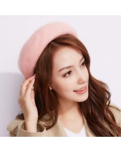 Girls Fashion French Classic Style Beret Hat - Pink