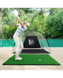 Golf Hitting Mat with Synthetic Turf and 2 Tee Positions