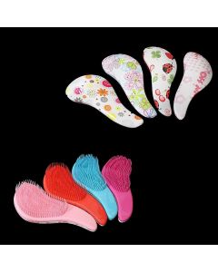 Professional Detangling Hair Brush Silicone Brush Printed Comb for Hairstyling - Random Colour
