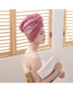 Rapid Drying Towel Wrap Dry Hair Cap Coral Fleece Absorbent Shower Cap Quick-drying - Purple