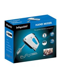 7 Speed Hand Mixer 100W for Baking Stainless Steel Electric Hand Whisk Handheld Cake Mixer