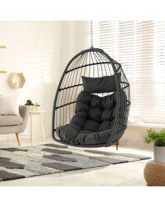 Hanging Egg Swing Hammock Chair with Head Pillow and Large Seat Cushion