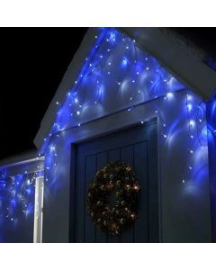 360LED Hanging Icicle Lights Christmas Lights with Memory Functions for Indoor and Outdoor Decor - White+Blue Lights