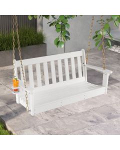 HDPE Porch Swing with Hidden Cup Holder and Adjustable Secure Chains
