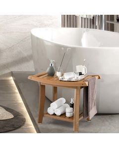 2-tier HDPE Waterproof Shower Bench with Curved Seat