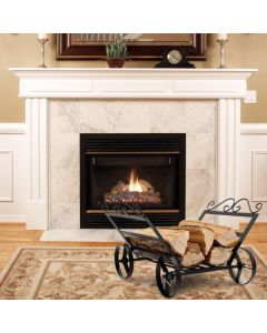 Heavy Duty Metal Firewood Rack with Wheels