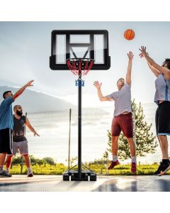 Height Adjustable Basketball Hoop System with Wheels and Backboard