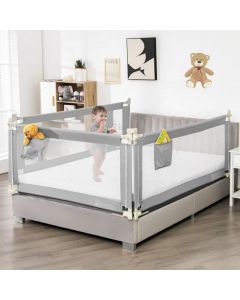 145cm Height Adjustable Bed Rail with Storage Pocket and Safety Lock