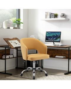 Height Adjustable Swivel Chair with 5 Universal Wheels and Metal Base