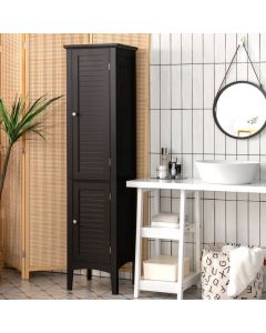 2-Door 160cm High Freestanding Bathroom Cabinet with 5-Tier Shelves