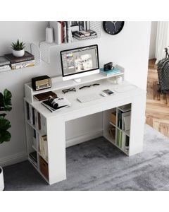Home Office Computer Desk with 2 Bookshelf and Monitor Shelf