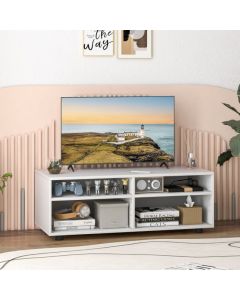 Home TV Stand with 5 Positions Adjustable Shelves for TV up to 4 Cubbies