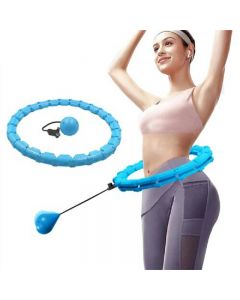 24 Knots Weighted Hula Hoop Adult Smart Hoola for Waist Fitness - Blue
