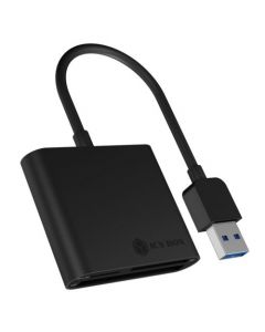 Icy Box IB-CR301-U3 External 3-Port Reader, SD/microSD/CF Cards, USB Powered