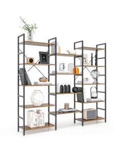 5-Tier Industrial Bookshelf with 14 Open Shelves for Home Office