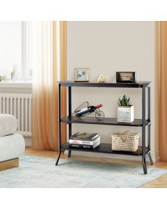 3-Tier Industrial Console Table with Storage Shelf for Home Living Room